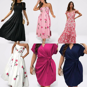 Vestidos Mixtos para Mujer 100% Algodón, Largos hasta el Suelo, Sin Mangas, Cintura Alta, Venta al por Mayor, Estilos Variados, Ropa Shshein en Stock - Product Image 1