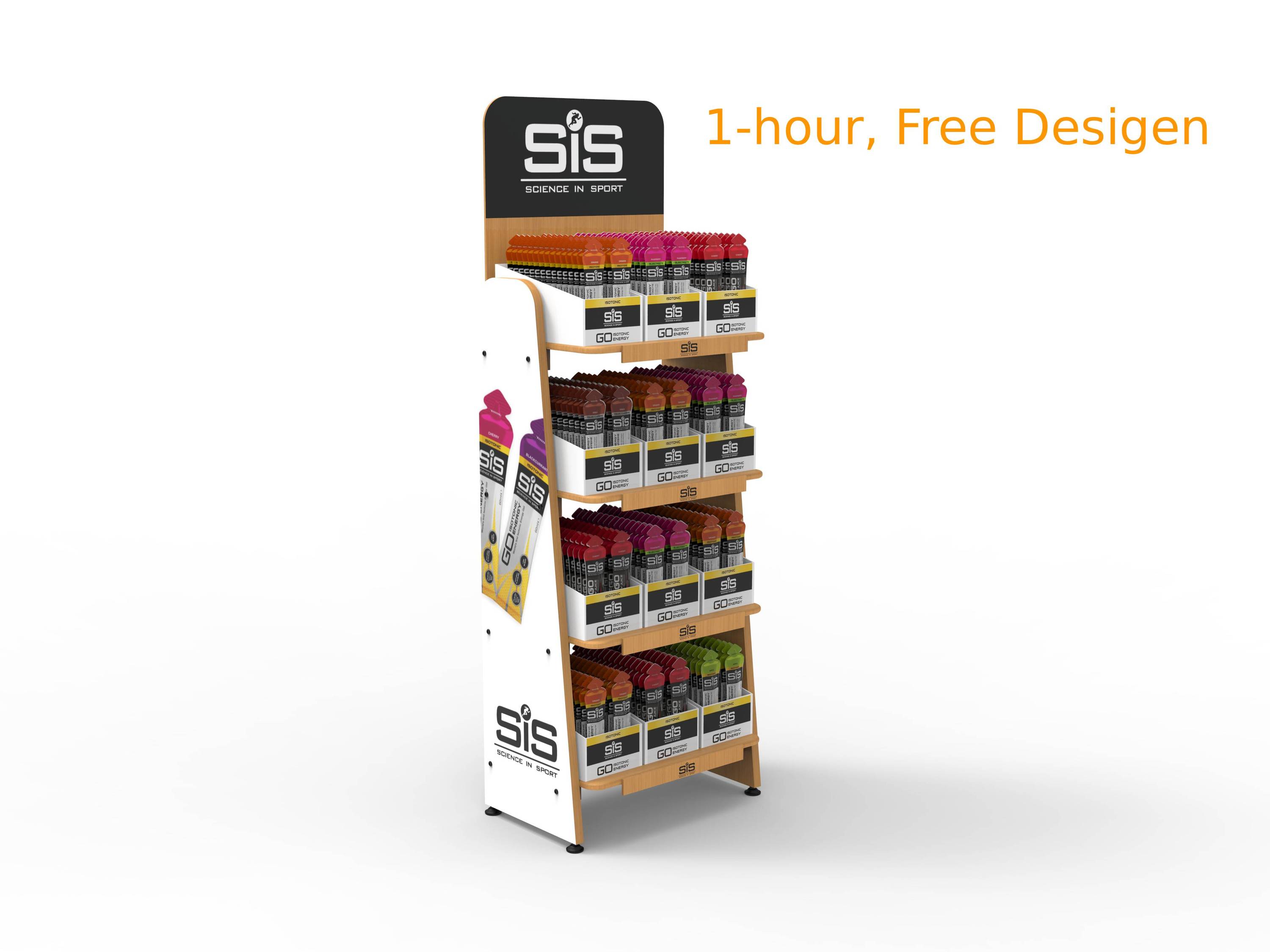 Custom Wooden Sports Nutrition Display Stand Multi Tier for Retail Stores and Gyms — view 3