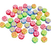 Perles acryliques en forme de trèfle, bicolores, couleur unie, 4 pétales, trou droit, en vrac pour la fabrication de bracelets, colliers et bijoux