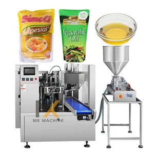 New type automatic doypack premade bag liquid edible cooking sunflower mustard chilli oil pouch packing machine