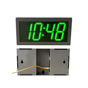 4 Inch 4 Digit Green LED Network Clock, NTP Synchronized, Automatic DST Reset - Product Image 1