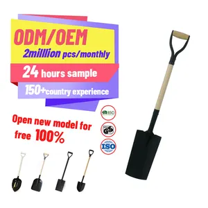 Agricultural tools farming carbon steel drain spade garden shovel with handle