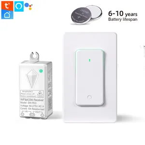 Fireproof PC Wall Switch Wifi Remote Control Tuya Smart Switches 1000W 80~275V 10A Smart Light Switch Wifi Alexa