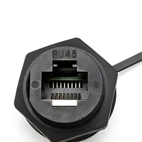 Prise Ethernet RJ45 Circulaire Mâle IP67 Étanche CAT6 8P8C à Montage sur Panneau avec Capuchon Anti-Poussière pour Montage sur PCB