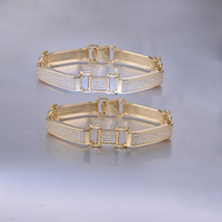 Bracelet de montre brésilien en vrac chaîne 925 argent métal laiton Mircn pavé de zircon or 18 carats bracelet tendance pour hommes vente en gros