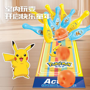 Juego de bolos para niños Pokmon, juguete de plástico para edades de 2 a 6 años, juego de interior con personajes de Pikachu y Eevee - Product Image 2