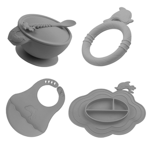 Set di stoviglie eco-friendly prezzo di fabbrica infrangibile in Silicone per bambini bavaglino ciotola 0-12 mesi forniture per bambini verde <span class=keywords><strong>sano</strong></span> - Product Image 5