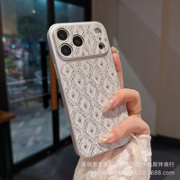 Étui de téléphone en PU de style luxueux avec paillettes, design magnétique et gaufré pour 17/18 Pro Max avec finition haut de gamme