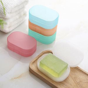 Handmade Creative Square Transparent Dish Aerobic Sponge Holders Absorbent Plastic Surface for Bathroom Face Soap - Product Image 1