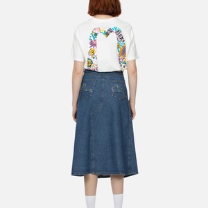 กระโปรงยีนส์พลีทแฟชั่นผู้หญิงแบบสั่งทำพิเศษ ปี 2024 กระโปรงยีนส์พิมพ์ลายสำหรับสุภาพสตรี เอวปรับได้ - Product Image 5