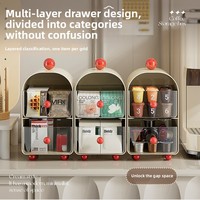 Boîte de rangement créative multi-niveaux en plastique pour sachets de thé et de café, style tiroir, grande capacité, organisateur de bureau pour la maison et le bureau