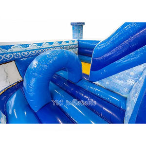 Château gonflable commercial bleu avec toboggan intégré pour événements extérieurs et location pour enfants - Product Image 6
