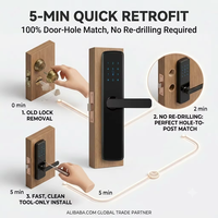 Cerradura Inteligente para Puerta Principal, Productos Inteligentes de Acero al Carbono, Cerradura Inteligente con Teclado TTlock, Manija con Contraseña para Puerta, Cerradura Inteligente