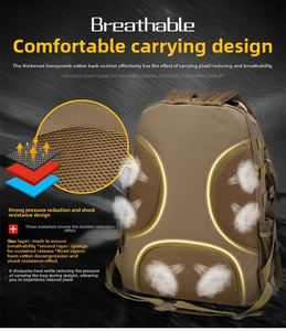 Mochila Táctica de Gran Capacidad para Deportes, Senderismo y Viajes, Color Puro, Multifuncional, Impermeable - Product Image 4