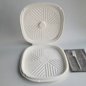 Compostable ve biyobozunur Pizza kutusu tasarım kağıt Pizza kutusu özel Pizza kutuları 12 inç özelleştirilmiş kağıt kapları