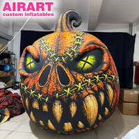 Citrouille gonflable géante de 4 m avec dents effilées pour décoration d'Halloween, idéale pour événements et fêtes en extérieur