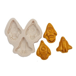 Moule en silicone DIY pour gâteau et fondant, motif fusée spatiale et vaisseau spatial 3D, classique, populaire, à prix d'usine - Product Image 1