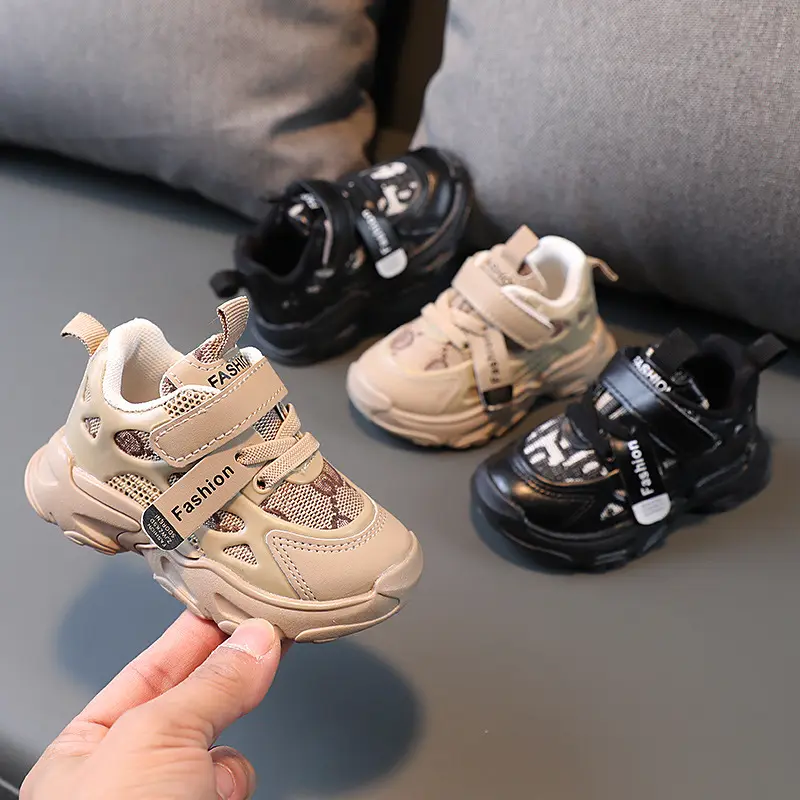 New Children's Father Shoes Fashion Light Casual Running Shoes High Top Soft Bottom Baby Walking Shoes In Stock