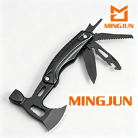 Ensemble d'outils de camping multifonctionnel marteau-axe avec couteau de camping pliable, manche en aluminium, modèle F210AB-H