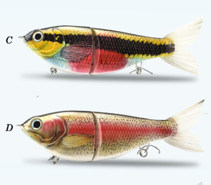 Trazo en forma de S Plástico 170mm 70g Agua de fondo medio 2 secciones Hundimiento lento Ojos 3D Señuelo bónico Cebo de natación de pesca dura - Product Image 4