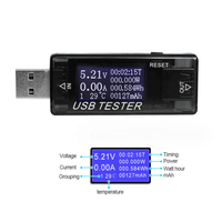 Voltímetro USB y amperímetro, cargador, probador de capacidad de batería, probador de corriente y voltaje, 1, 2, 1, 2