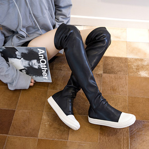 35-44 Best Selling Fall Winter New Fashion Soft Material Sock Fashion Knee High Leather <b>Boots</b> for Ladies - Product Image 5