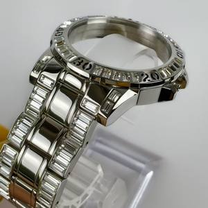 Elegante y Lujoso Juego de Caja y Correa de Acero Inoxidable 316L con Incrustaciones Exquisitas de 72 Piedras de Circonita Cúbica, Resistente al Agua 3ATM, Compatible con Movimientos de Tamaño 10/<span class=keywords><strong>2</strong></span>/1 - Product Image 3