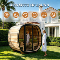 Sauna extérieur en cèdre rouge de qualité supérieure avec chauffage électrique 6 kW, cabine de sauna en bois pour l'extérieur