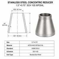 Reducer Eksentrik Industri Baja Karbon Las Sambung (Butt Weld) untuk Sistem Air HD Tahan Api, Beralur SCH40 ASME B16.9 ASTM A234 WPB