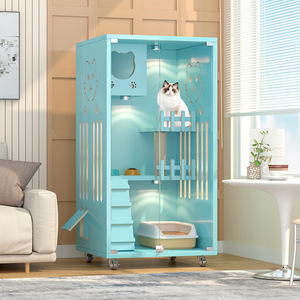Villa de <span class=keywords><strong>chat</strong></span> domestique en bois massif cadre d'escalade de <span class=keywords><strong>chat</strong></span> <span class=keywords><strong>cage</strong></span> de <span class=keywords><strong>chat</strong></span> multicolore/maison en bois maison - Product Image 2