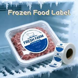 Arctic Pure Eco-Friendly Heat-Resistant Waterproof Rectangular PET Self-Adhesive Frozen Beef Steak Label Roll <b>for</b> Meat Packaging - Product Image 5