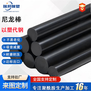 แท่งไนลอนรูยบัง PA6 แท่งกลมความแข็งแรงสูงสำหรับงานกลึง แท่งพลาสติกสีขาว - Product Image 3