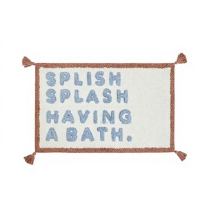 Des mots de qualité plus doux conçoivent des tapis de bain tuftés en pur coton avec un long tapis de sol de salle de bain durable prix de gros par ITHL - Product Image 1