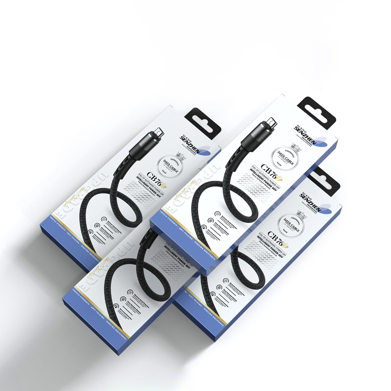 Caja de embalaje de cable de datos de 3 colores mezclados