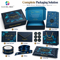 Boîte à courrier de luxe bleu marine personnalisée avec logo imprimé en feuille d'or, boîtes d'emballage cadeau pour mariage, pour la mariée, le marié, anniversaire, souvenir