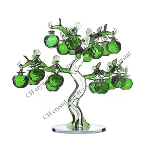 Green and Pink Color Apple Tree With 18 pcs Crystal Apples For Home Decor Crystal Apple tree For Table Centerpieces Decor