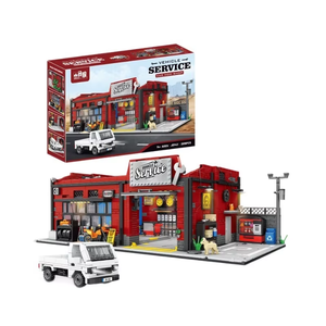 EN STOCK JD142 MOC Idea Taller de Reparación de Autos Estilo Americano, Bloques de Construcción, Ladrillos para Armar, Juguetes DIY para Niños, Regalo de Navidad - Product Image 1