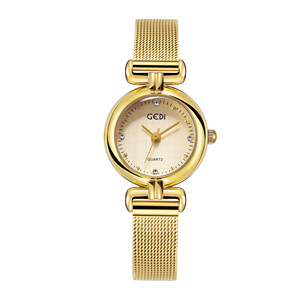 Petite montre pour femme en or, simple et élégante, chaîne en maille, quartz, tendance étudiante, montre-bracelet - Product Image 5