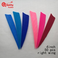 Gros 50pcs aile droite 4 ''bouclier plume de dinde multicolore flèche empennage tir chasse bricolage tir à l'arc flèche arbre