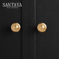 Poignées Santaya en laiton brossé massif pour armoires de cuisine, boutons de tiroir de chambre à coucher, poignée de meuble en bronze