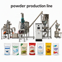 Ligne de production professionnelle de poudre de gingembre et de curcuma, alimentation sans poussière, chargeur sous vide, mélangeur à ruban, machine d'emballage automatique