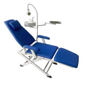 Sillón Dental Portátil Zc Zc015 Azul Manual con Escupidera Integrada y Luz para Uso Clínico - Product Image 1