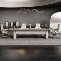 Ensemble de table de conférence moderne de style personnalisé KMJ, table de réunion de grande taille de 3,6 m, table de conférence en bois