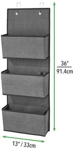 Nordic Style Wall Mounted Hanging <b>Basket</b>-over Door Storage Bag with 3 Separable <b>Shelves</b> for Clothing & Jewelry Garage Use - Product Image 5