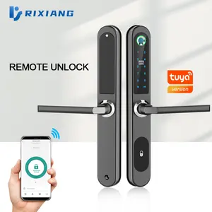 Keyless Entry Door Lock Pintu Geser Tanpa Kunci Digital Tuya App Harga Cerdas Pabrikan Pintu Sidik Jari untuk Kunci Pintu Aluminium