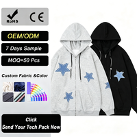 Hoodie Unisex Oversize High Street Custom Print & Bordir 320gsm Resleting Depan Logo ODM
