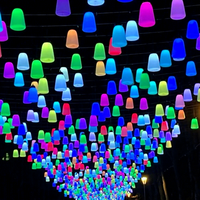 Lampu Bunga Reed LED Dekoratif Plastik Natal ShengJia untuk Luar Ruangan IP65, Dapat Diisi Ulang 5W, Daya Tahan 50000 Jam, CRI Tinggi 95, Tombol