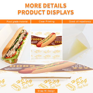Tùy Chỉnh Con Chó Ngô Hộp Giấy In Hot Dog Takeaway Bao Bì Với Logo Hình Chữ Nhật Cấp Thực Phẩm Snack <span class=keywords><strong>Container</strong></span> - Product Image 4