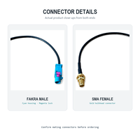 Câble adaptateur d'antenne de véhicule Fakra Z mâle vers SMA femelle 19cm RG174 à faible perte pour voiture GPS 4G LTE OEM ODM Vente en gros RoHS