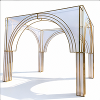 Arco de Boda Personalizado, Gazebo, Pabellón para Ceremonias, Fondo de Escenario para Fiestas, Decoración para Eventos en Interiores y Exteriores, Estructura Metálica